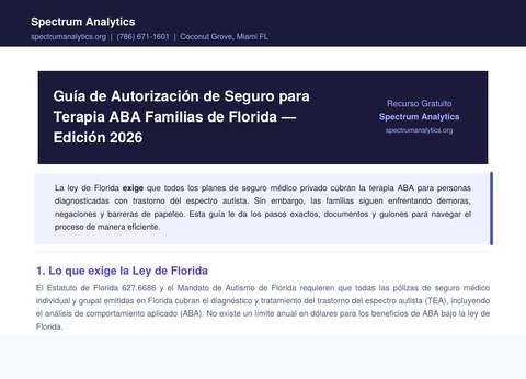 Guía de Autorización de Seguro para Terapia ABA: Familias de Florida preview